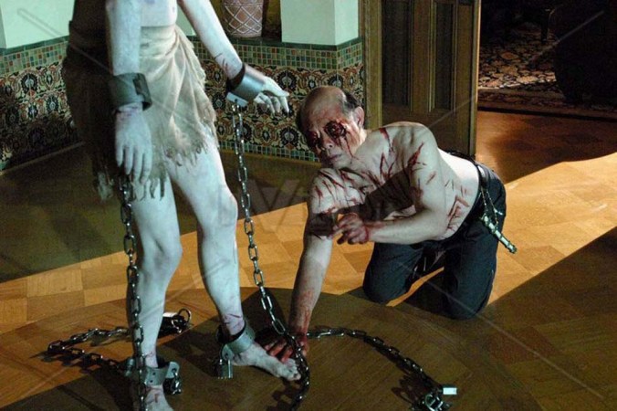 Just a pale wingless angel taking his eyeless Japanese man out for walkies, no biggie.